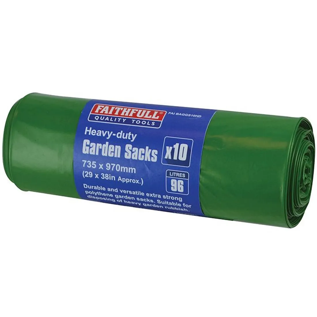 Faithfull Heavy-Duty Strong Garden Sacks (Roll 10)