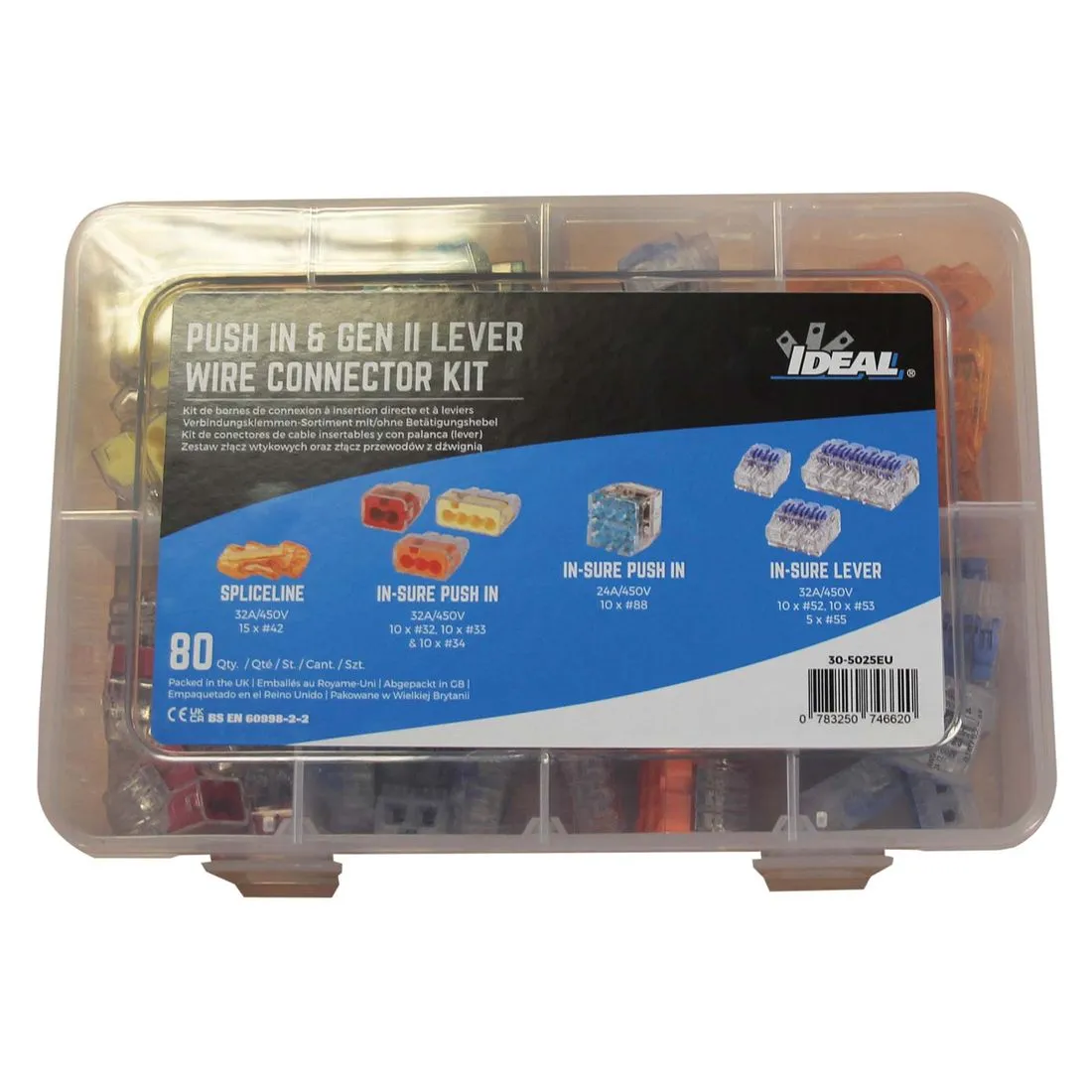 IDEAL Gen II Lever Wire Push in Connector Set Pack of 80