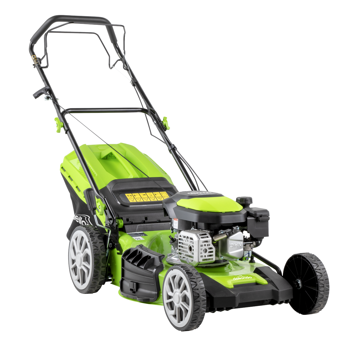 Dellonda Self-Propelled Petrol Lawnmower with Grass Bag 170cc 51cm 4-Stroke Engine