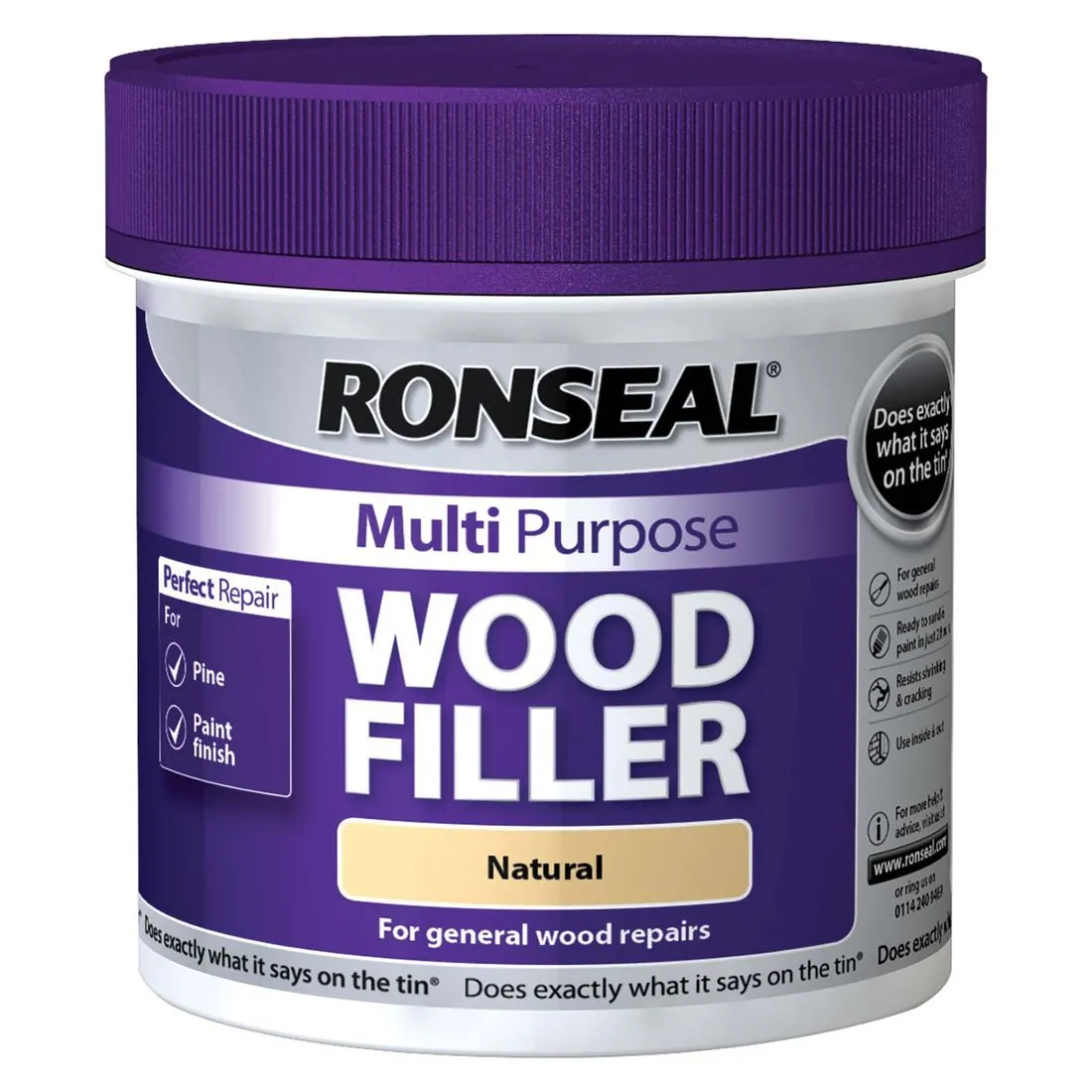 Ronseal Multi Purpose Wood Filler White 465g