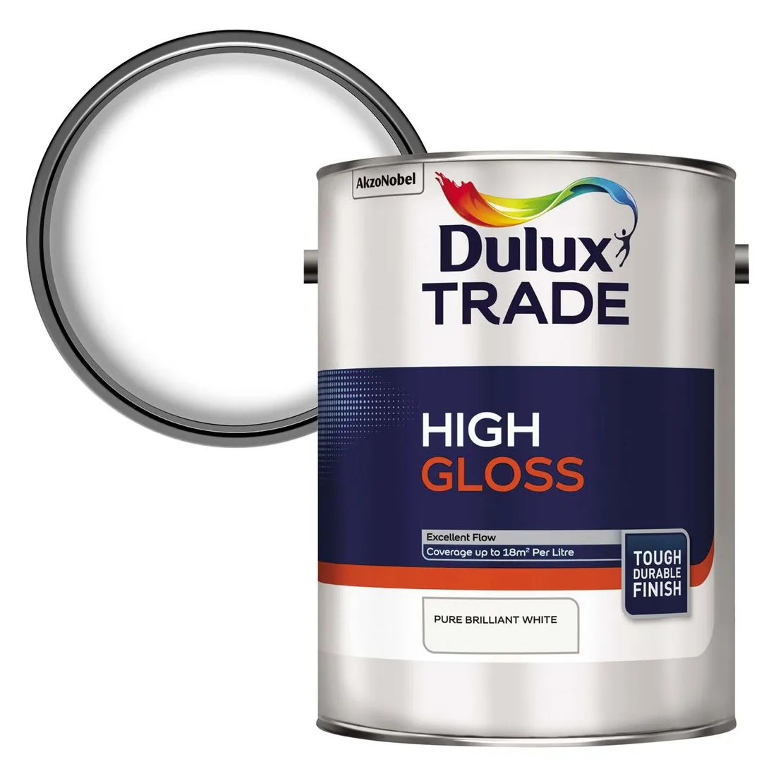 Dulux Trade High Gloss Brilliant White Paint 5L