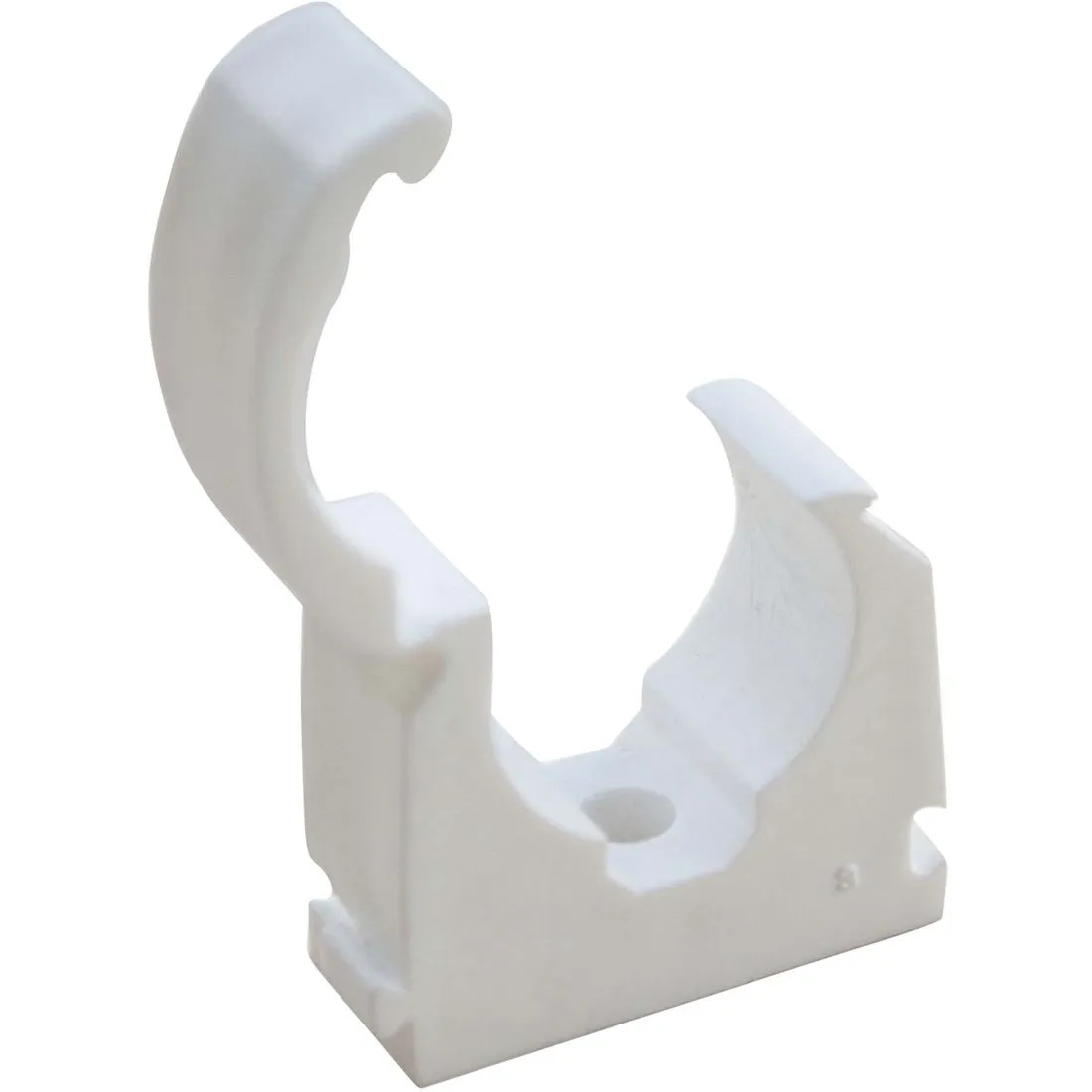 White Hinged Pipe Clip 15mm PK 10