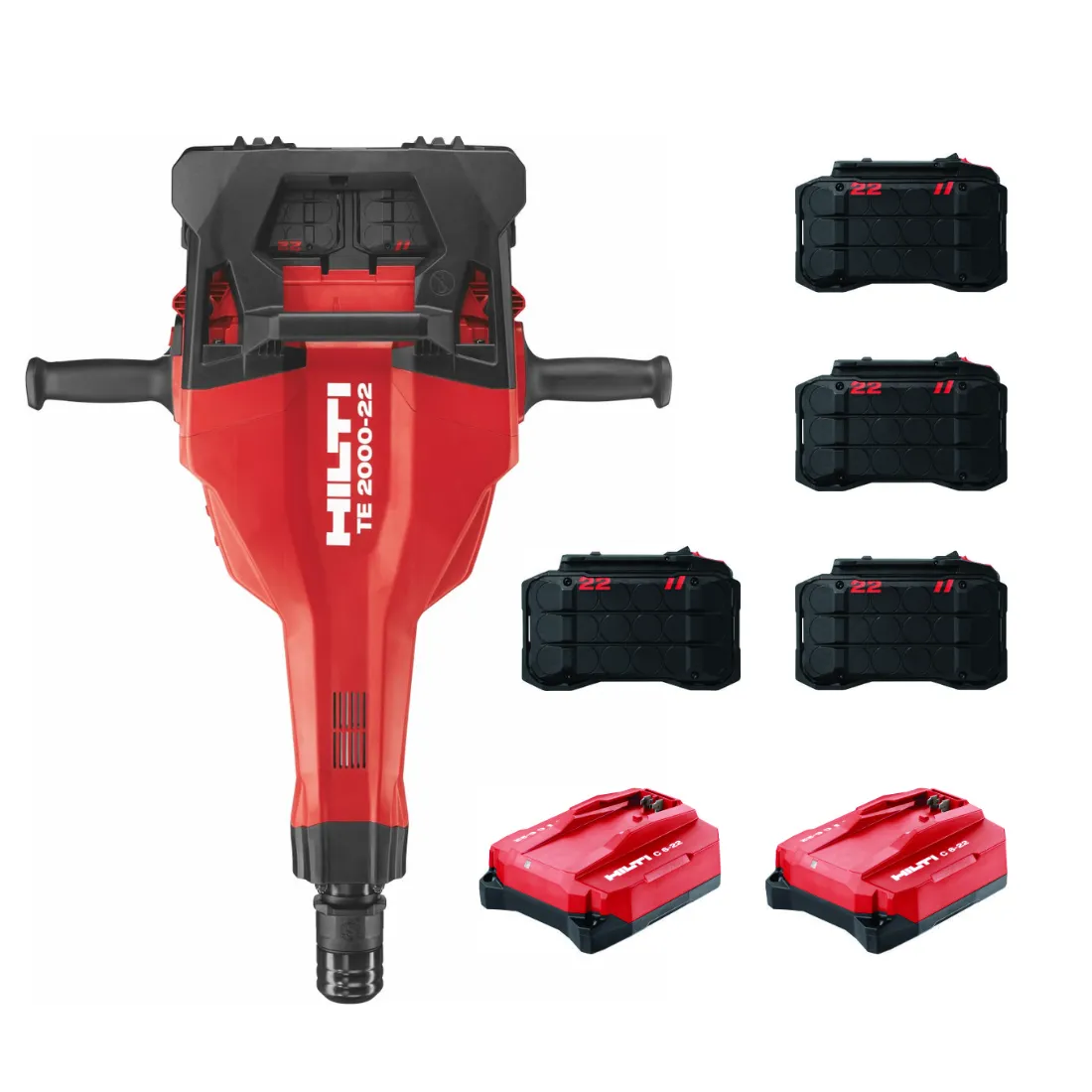 Hilti NURON Cordless Breaker, 4x 12Ah Batteries, 2x Chargers