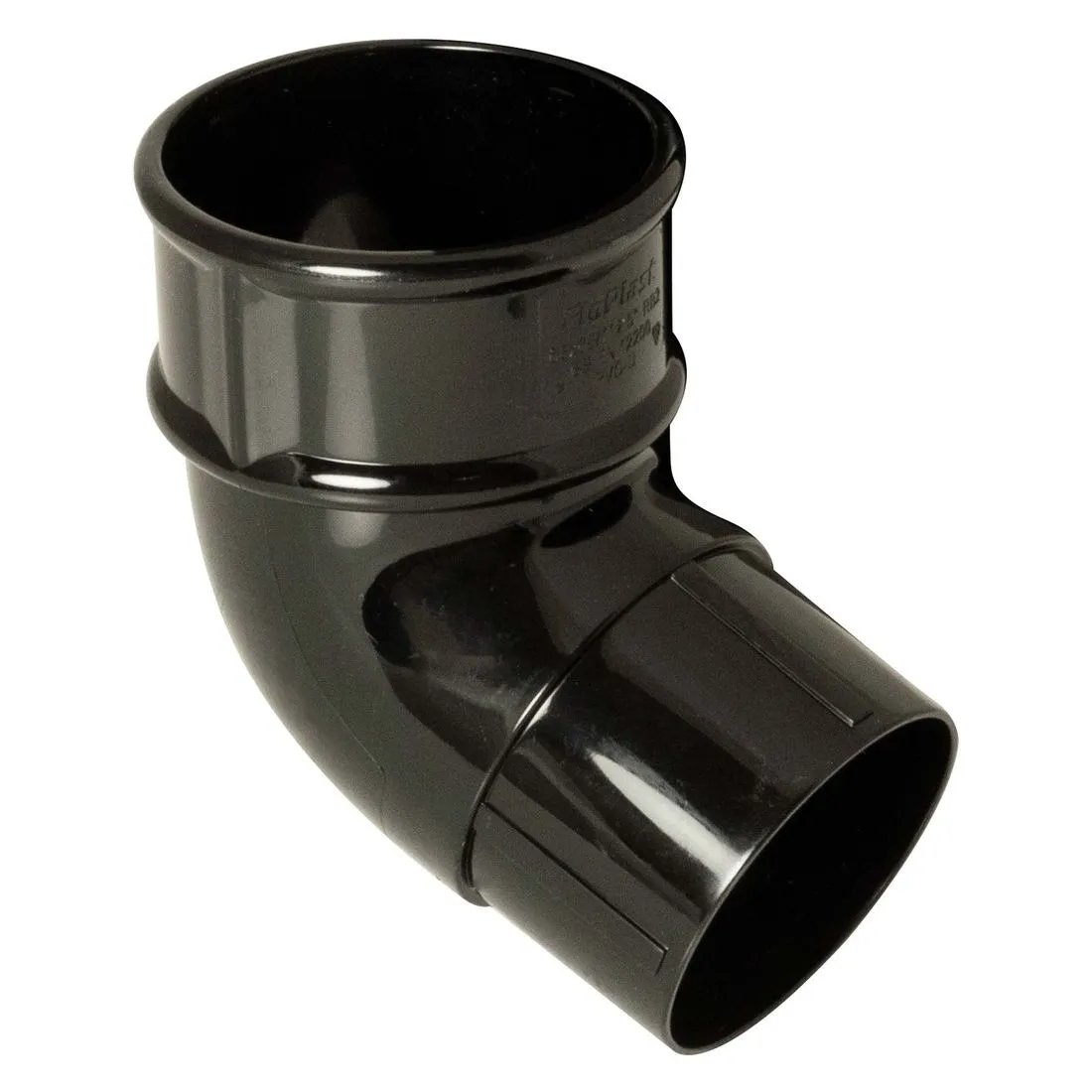 FloPlast Black 68mm Round Downpipe 112.5 Degree Offset Bend