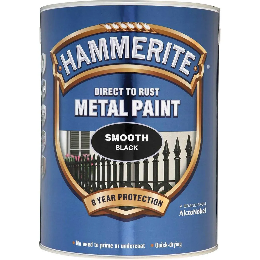 Hammerite Direct to Rust Metal Paint Smooth Black 5L