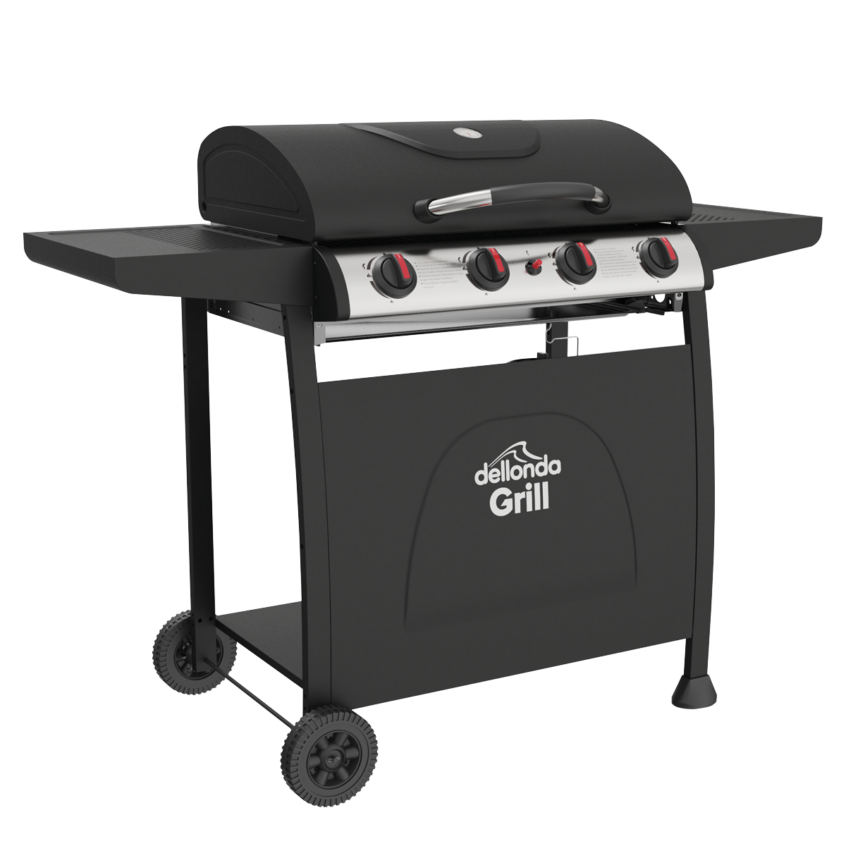 Dellonda 4 Burner Gas BBQ Grill with Piezo Ignition & Thermometer