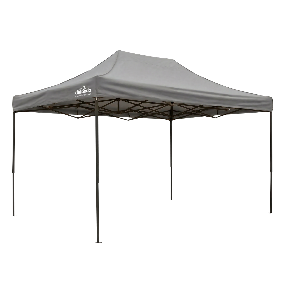 Dellonda Premium 3x4.5m Pop-Up Gazebo, Heavy Duty Water-Resistant Fabric, Carry Bag & Weights- Grey
