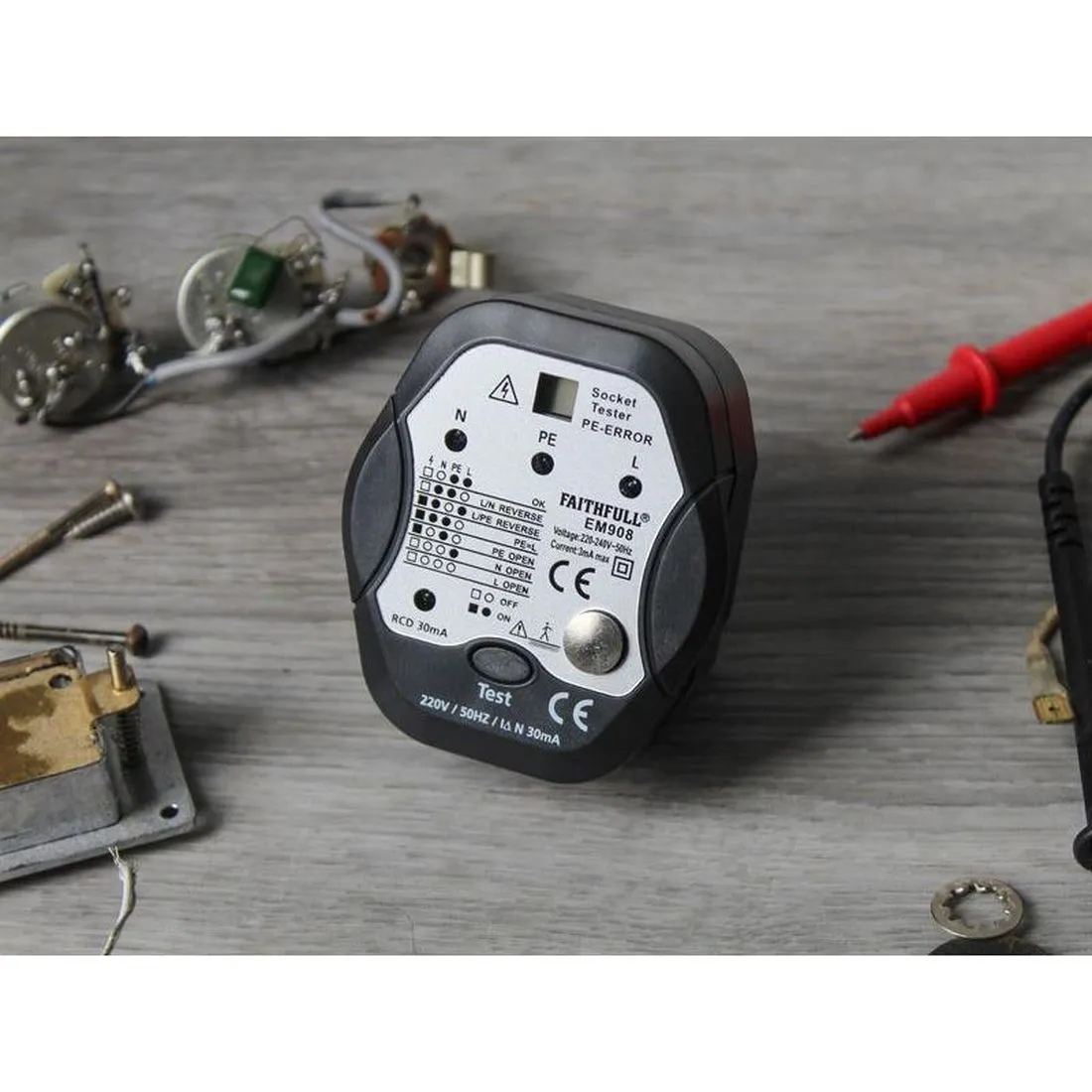 Faithfull Socket Polarity Tester with RCD Test Function