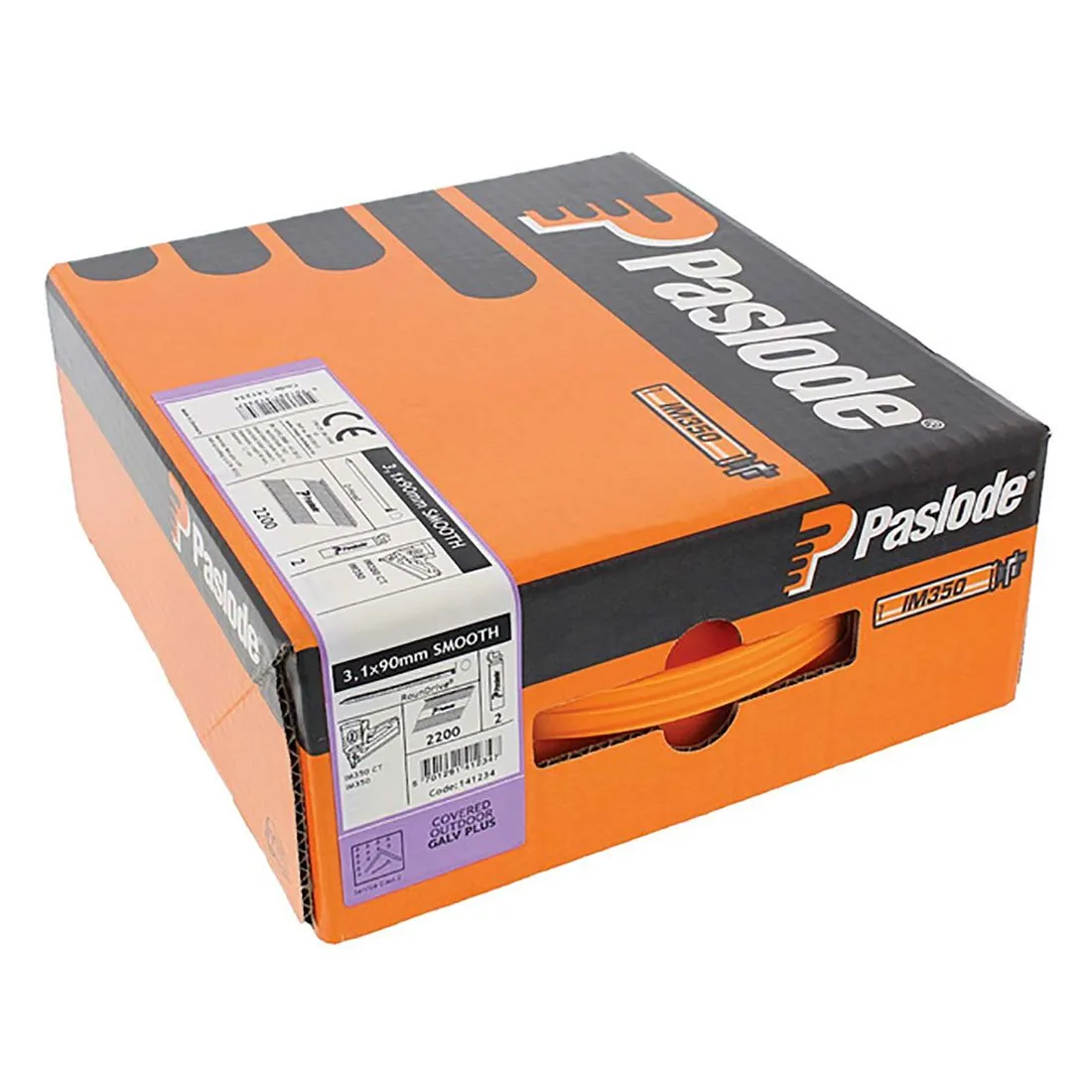 Paslode IM350+ Nail Fuel Pack - 90mm x 3.1mm Galv Plus Qty 2200 and 2 Fuel Cells