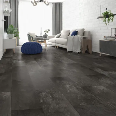 Slate Black Natural Slate Effect Structured Laminate Flooring 1.86m²