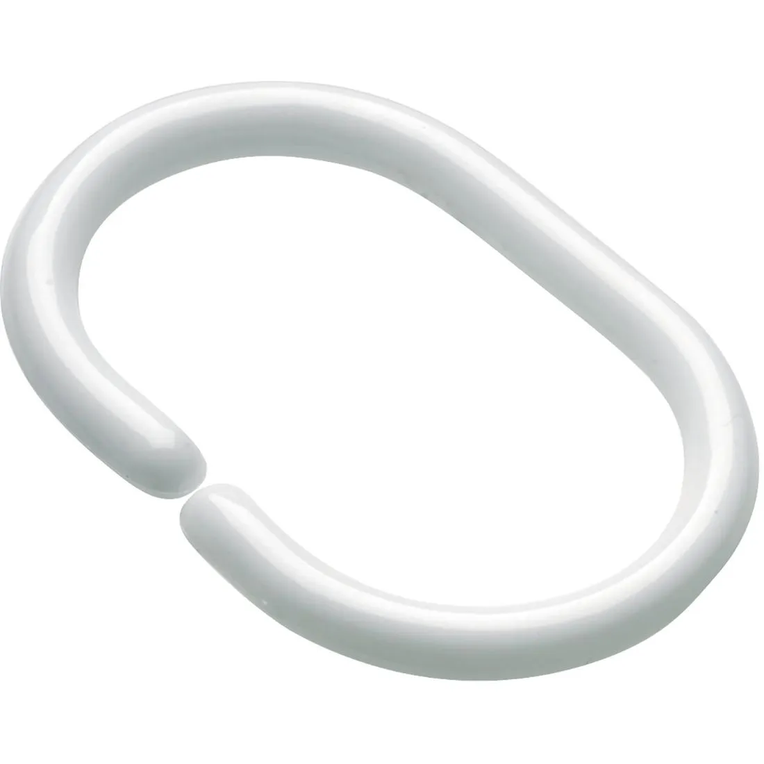 Croydex White C Shaped Shower Curtain Rings Pack of 12