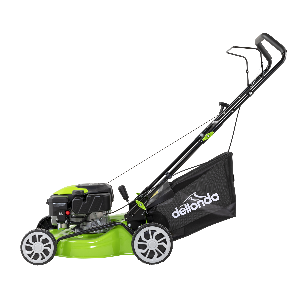 Dellonda Hand-Propelled Petrol Lawnmower Grass Cutter, 127cc 16"/41cm 4-Stroke