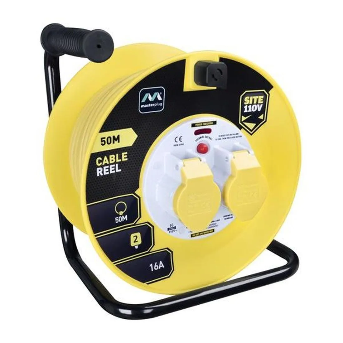 Masterplug Cable Reel 110V 16A Thermal Cut-Out 50m