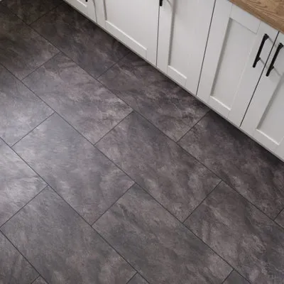 Slate Black Stone Design Tile Effect Laminate Flooring 2.53m²