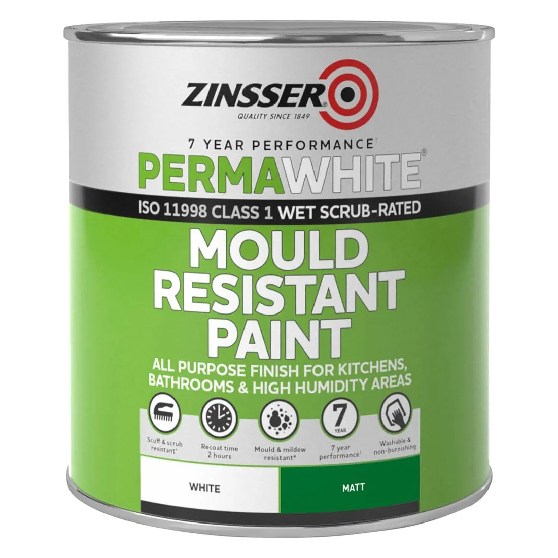 Zinsser Perma-White Mould Resistant Paint Matt 1L