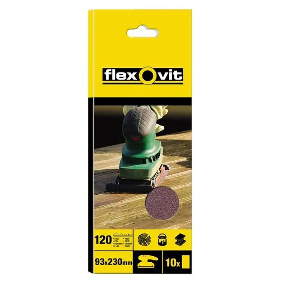 Flexovit 1/3 Sanding Sheets Plain Fine 120 Grit (Pack 10)