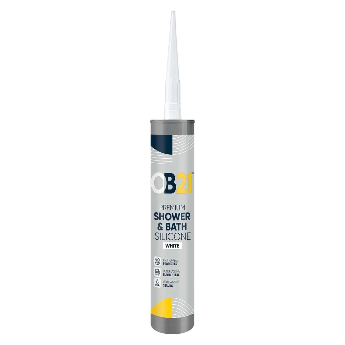OB21 Premium Shower and Bath Silicone 310ml White