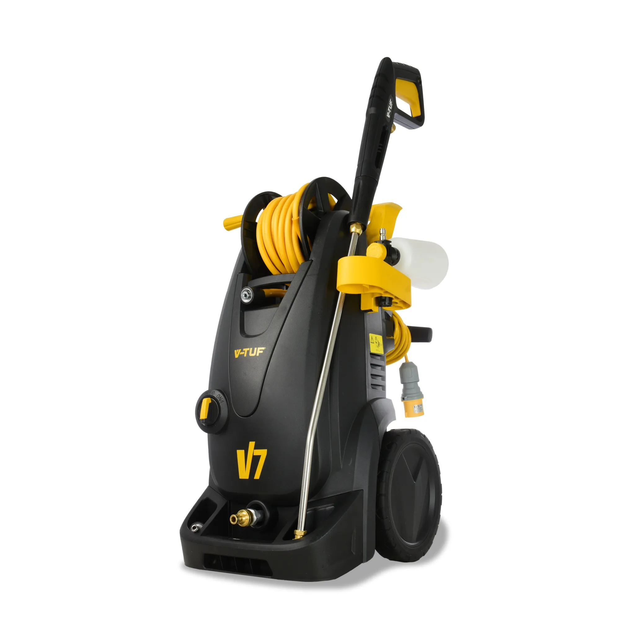 V-TUF Electric Pressure Washer 110V 150 Bar 7L/min with Professional Accessories & 10m Hose Reel