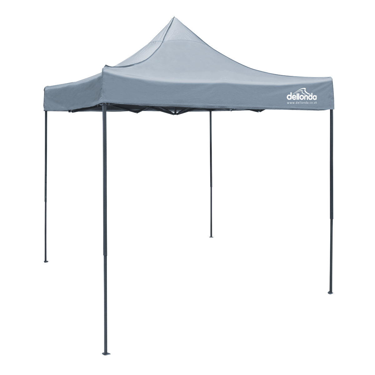 Dellonda Premium 2 x 2m Pop-Up Gazebo, Water-Resistant Fabric, with Carry Bag & Weight Bags - Grey
