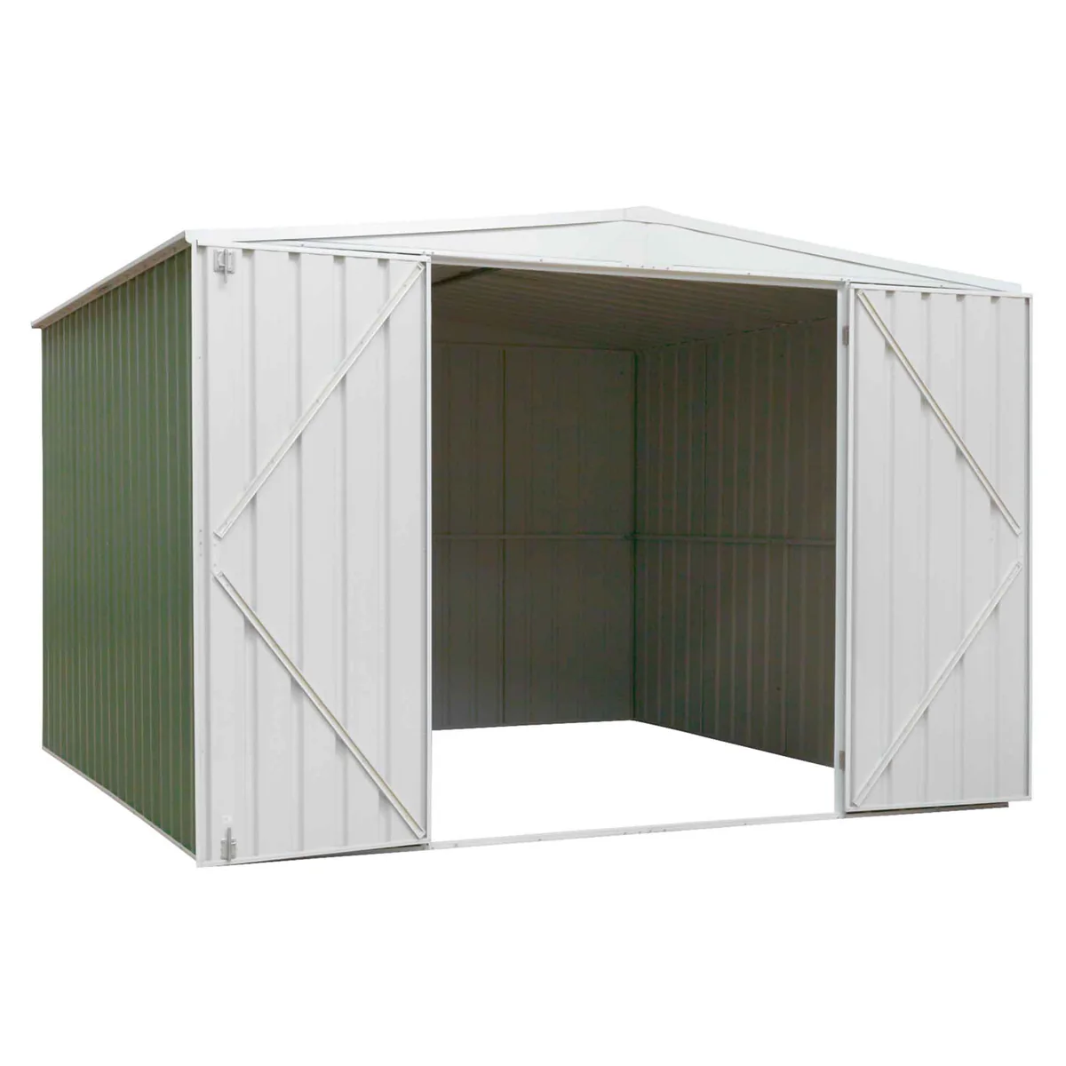 Dellonda Galvanized Steel Green Storage Shed Apex Style Roof