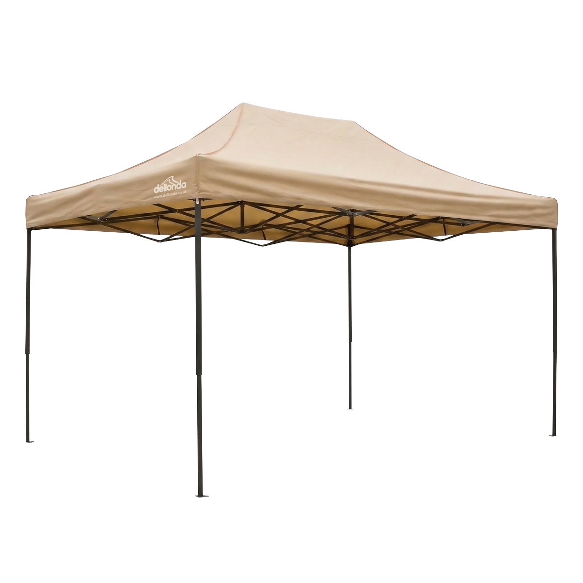 Dellonda 3 x 4.5m Pop-Up Gazebo Canopy with Water-Resistant Carry Bag, Stakes & Weight Bags - Beige