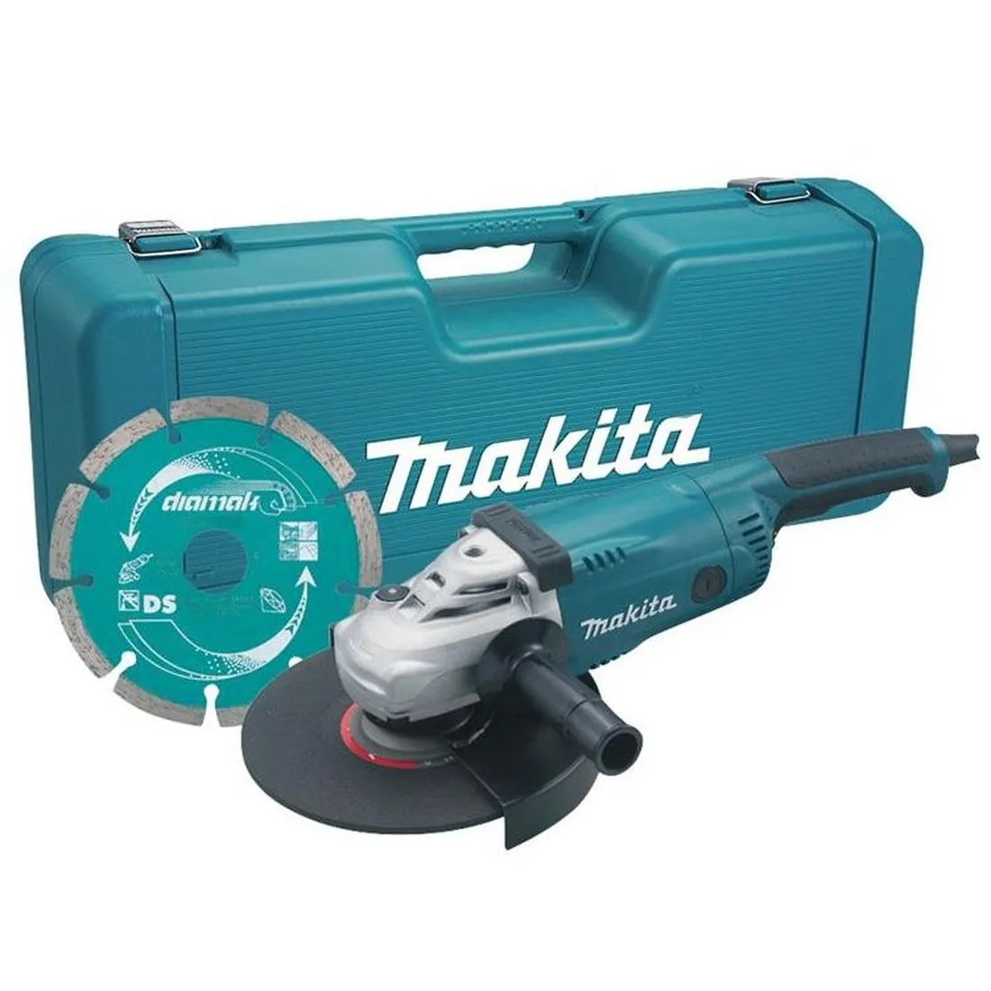 Makita 230mm Angle Grinder with Case & Diamond Wheel