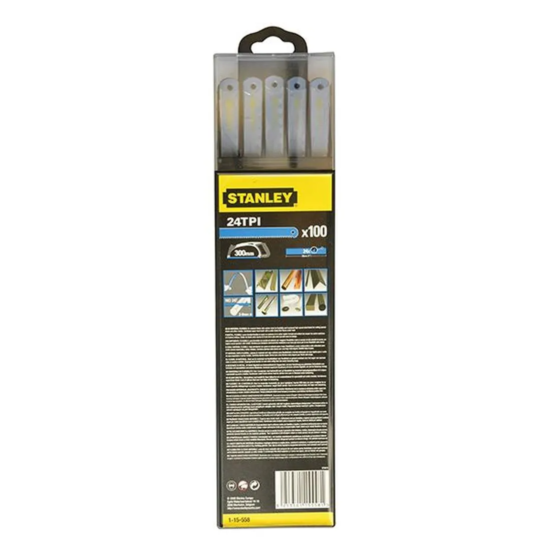 STANLEY Bi-Metal Hacksaw Blade 300mm (12in) x 24 TPI Pack 100