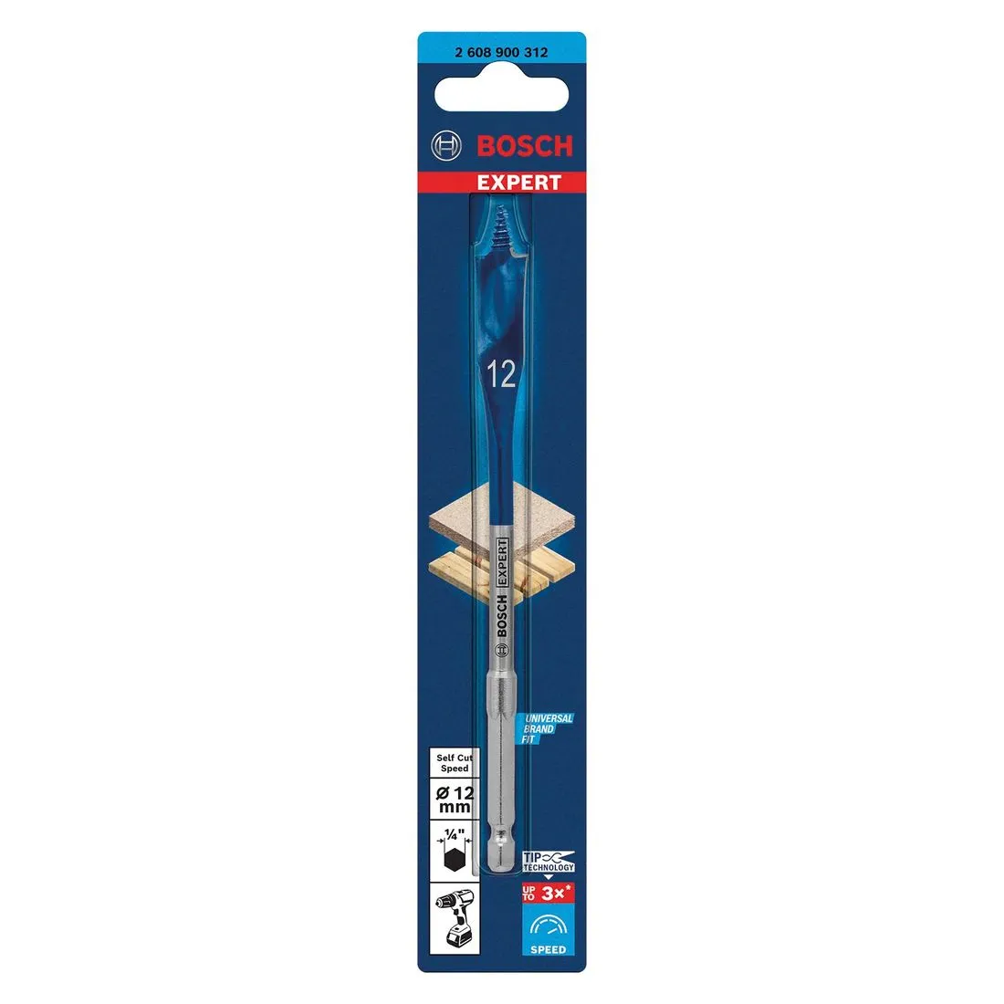Bosch Expert 12mm Self Cut Speed Flat Bit