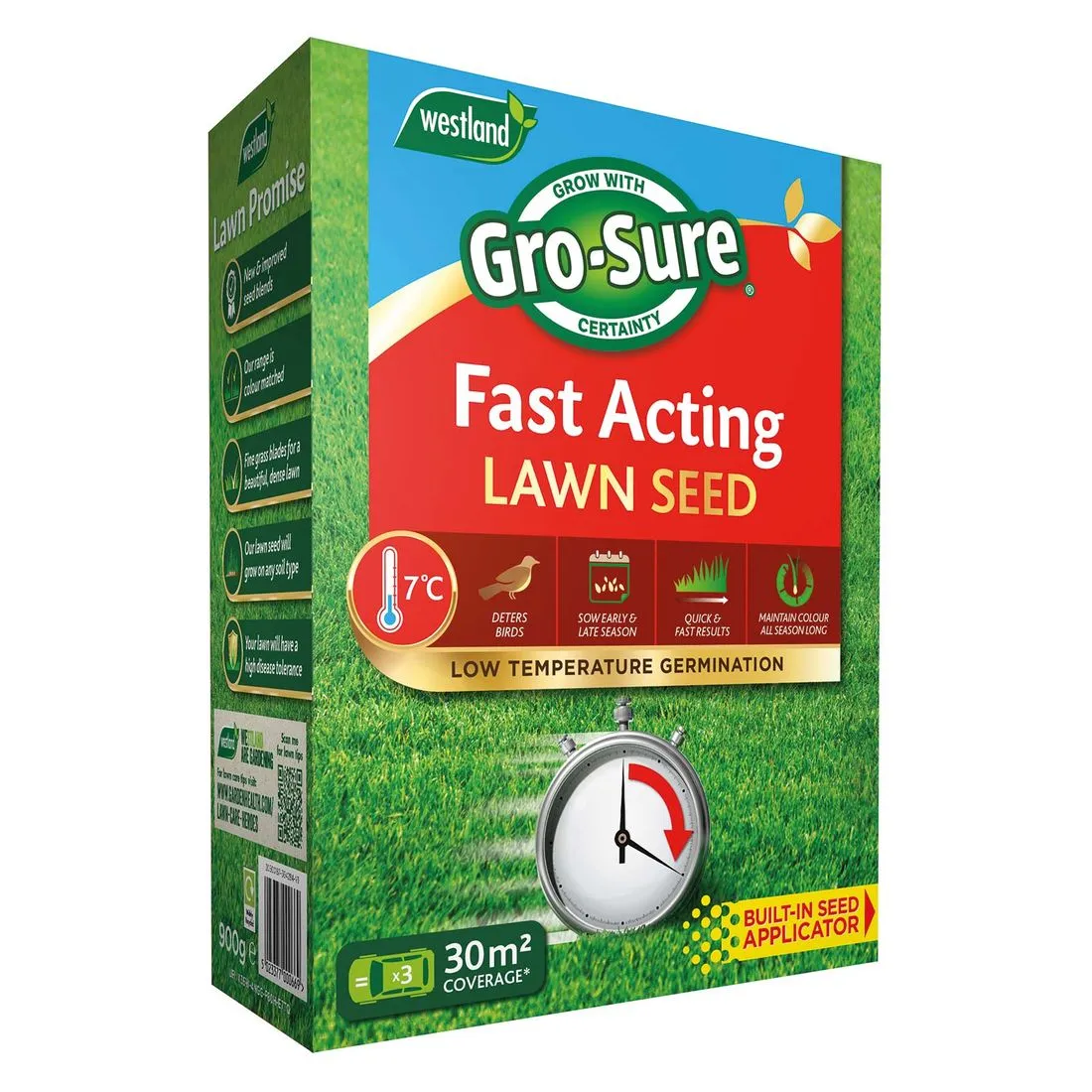Gro-Sure Fast Acting Lawn Seed 30m2 + 20% Extra Free