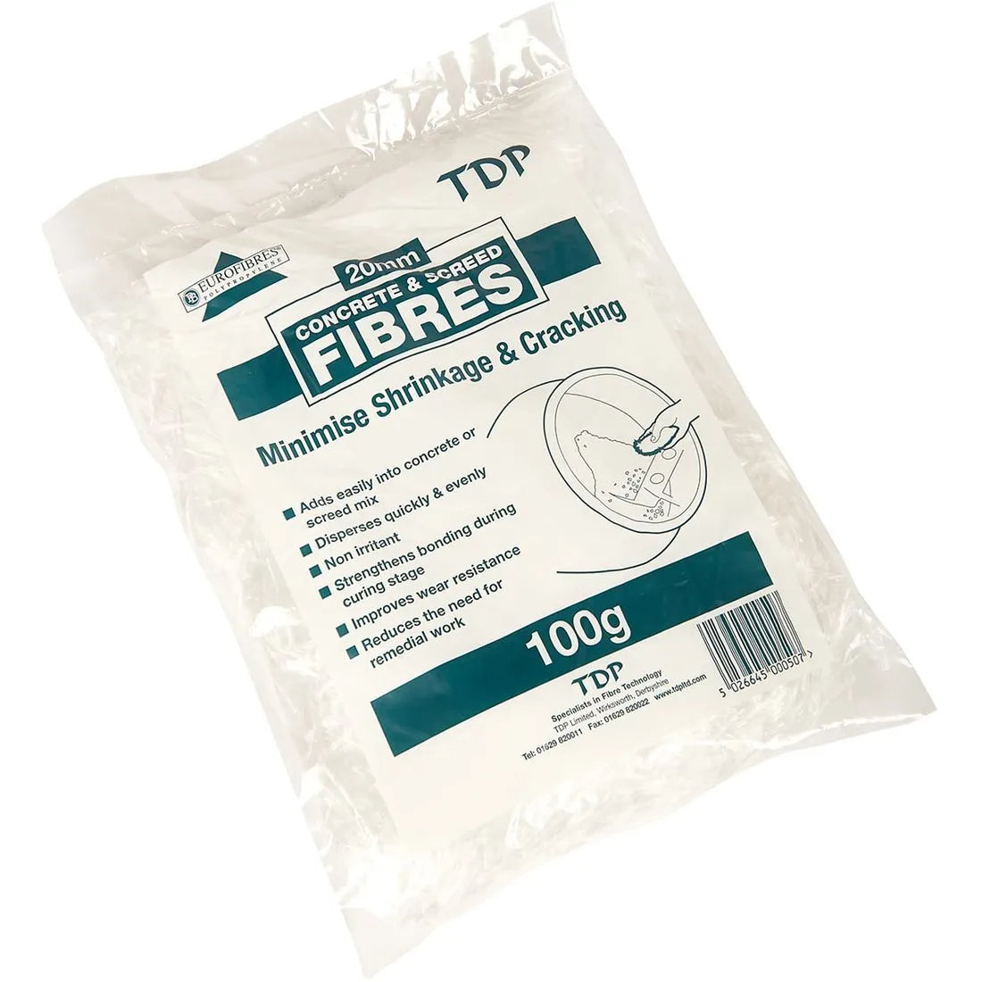 20mm Fibre Additives For Concrete and Screed 100g
