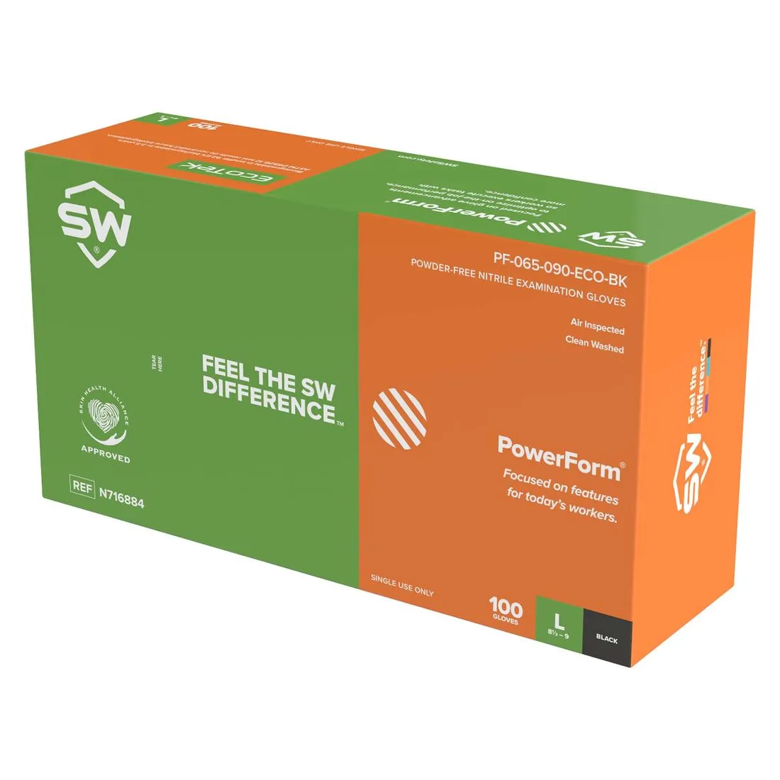 SW PowerForm Nitrile Biodegradable Gloves Pack of 100
