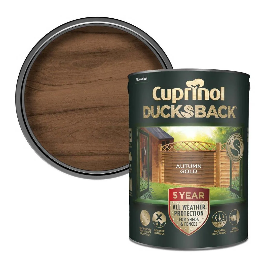 Cuprinol 5 Year Ducksback Shed & Fence Treatment Wood Paint 5L