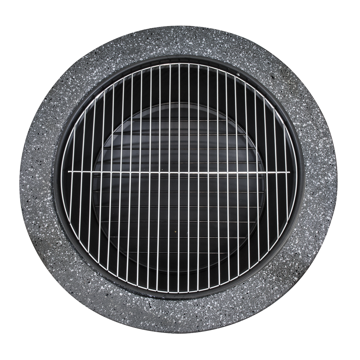 Dellonda Round MgO Fire Pit with BBQ Grill & Safety Mesh Screen 60cm - Dark Grey