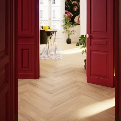 Lulea Herringbone Natural Oak Effect Oak Solid Wood Flooring 0.864m2