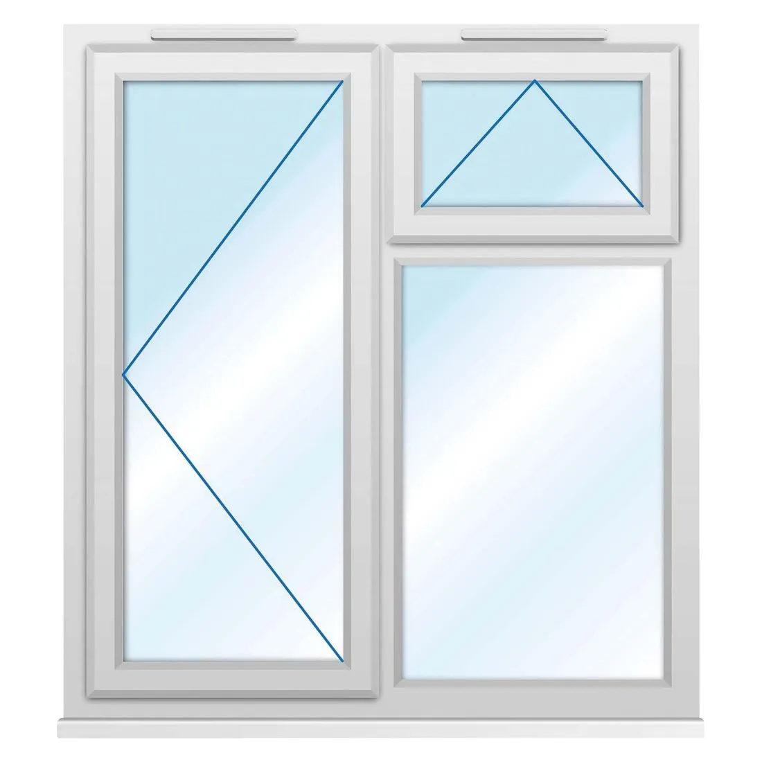 uPVC Window Clear Glazed Left Hung 1190 x 1190mm