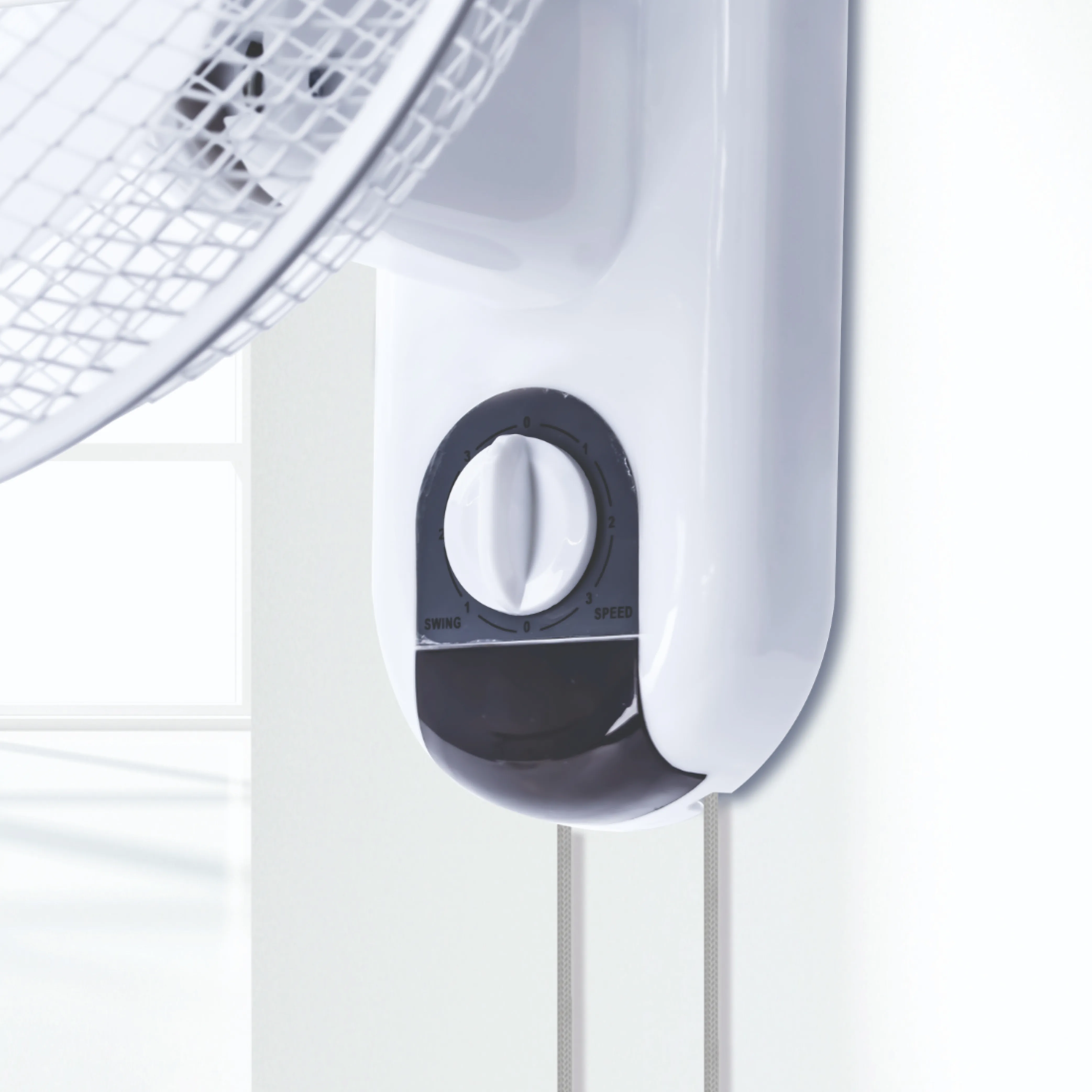 16" White Wall Fan with Pull Cord