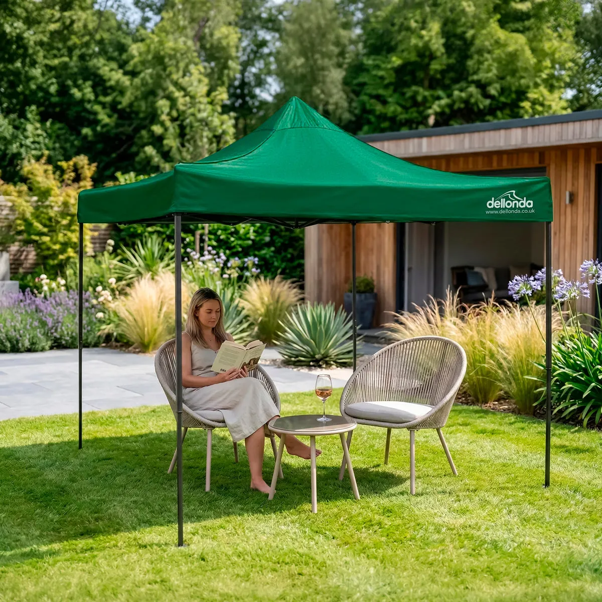 Dellonda Premium 3 x 3m Pop-Up Gazebo, Water-Resistant Fabric, with Carry Bag & Weight Bags