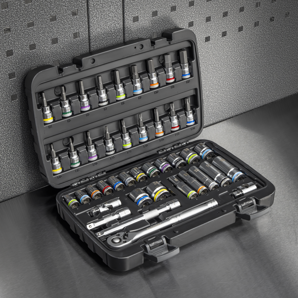 42 Piece Socket & Socket Bit Set 3/8" Square Drive