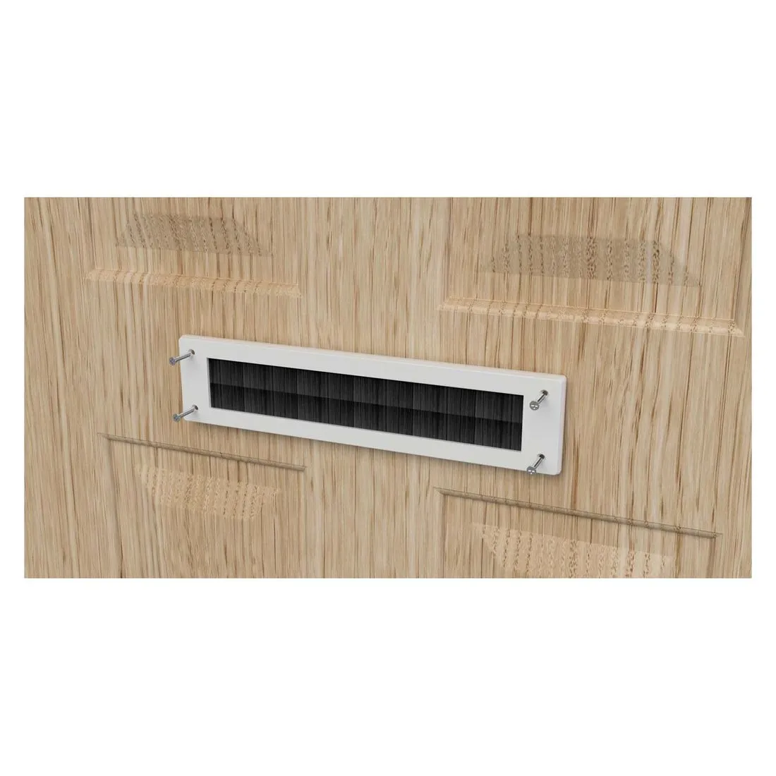 Stormguard PVC Brush Letterplate No Flap White
