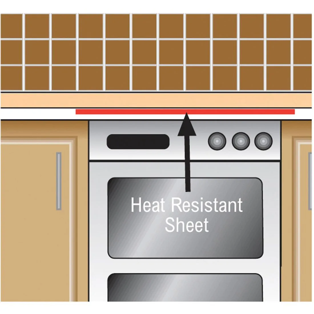 Unika Worktop Heat Reflective Aluminium Sheet 600mm x 1m