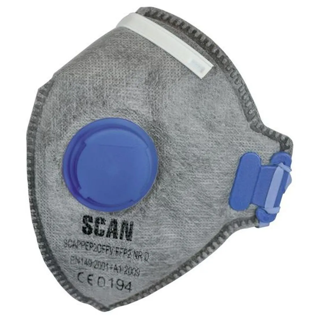Scan Fold Flat Disposable Odour Mask Valved FFP2 Protection (Pack 3)