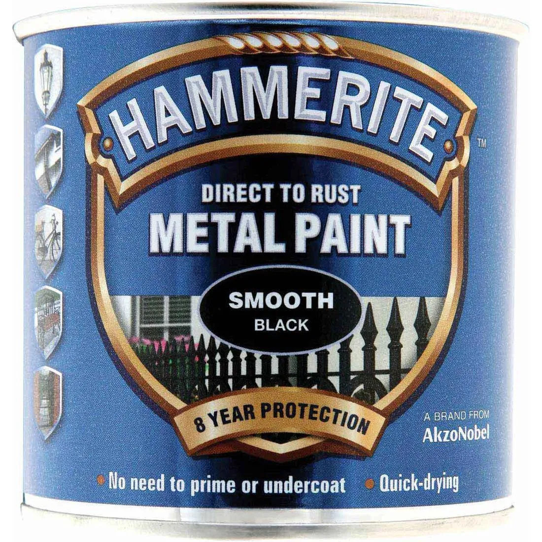 Hammerite Direct to Rust Metal Paint Smooth Black 2.5L