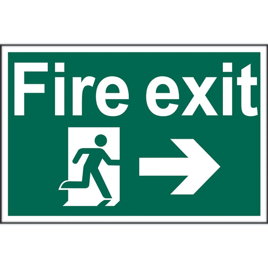 Fire Exit Arrow Right Sign 300 x 200mm Self Adhesive