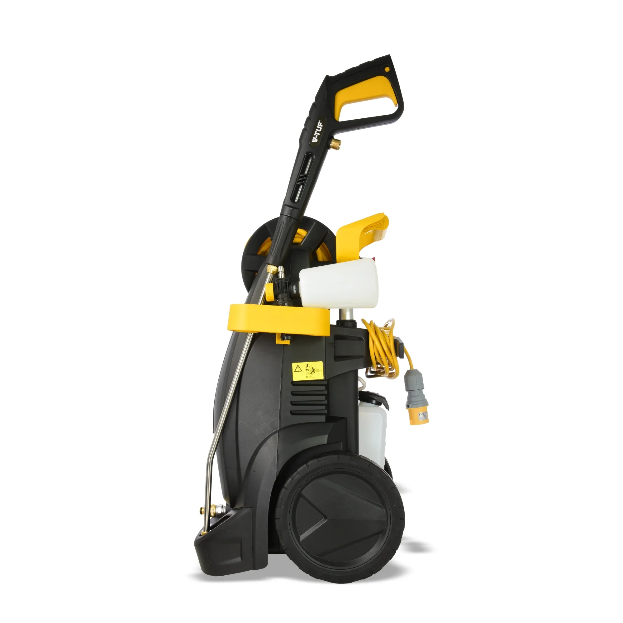 V-TUF Electric Pressure Washer 110V 150 Bar 7L/min with Professional Accessories & 10m Hose Reel