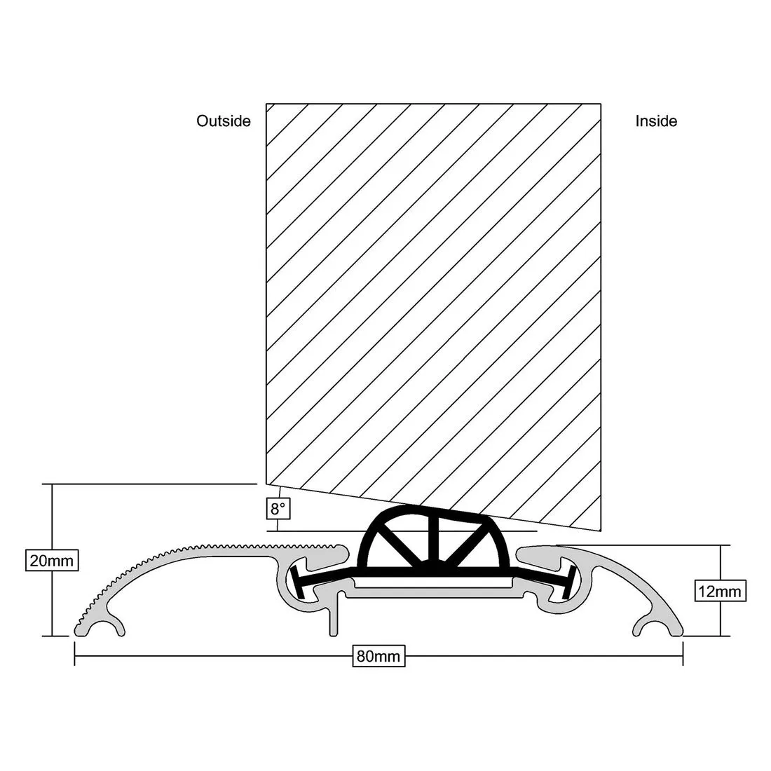 Stormguard Threshold Compression Draught Excluder CDx Gold