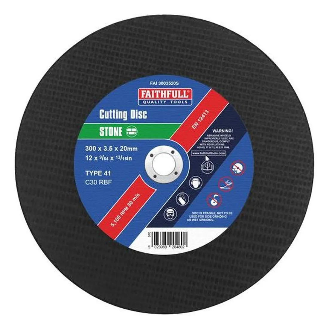 Faithfull Stone Cut Off Disc 300 x 3.5 x 20mm