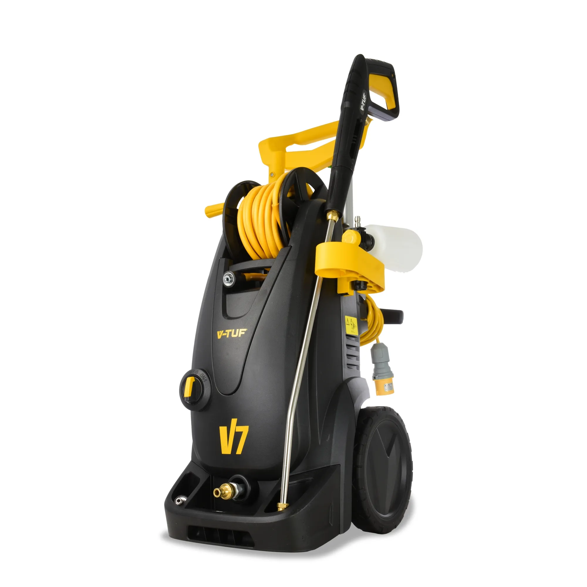 V-TUF Electric Pressure Washer 110V 150 Bar 7L/min with Professional Accessories & 10m Hose Reel