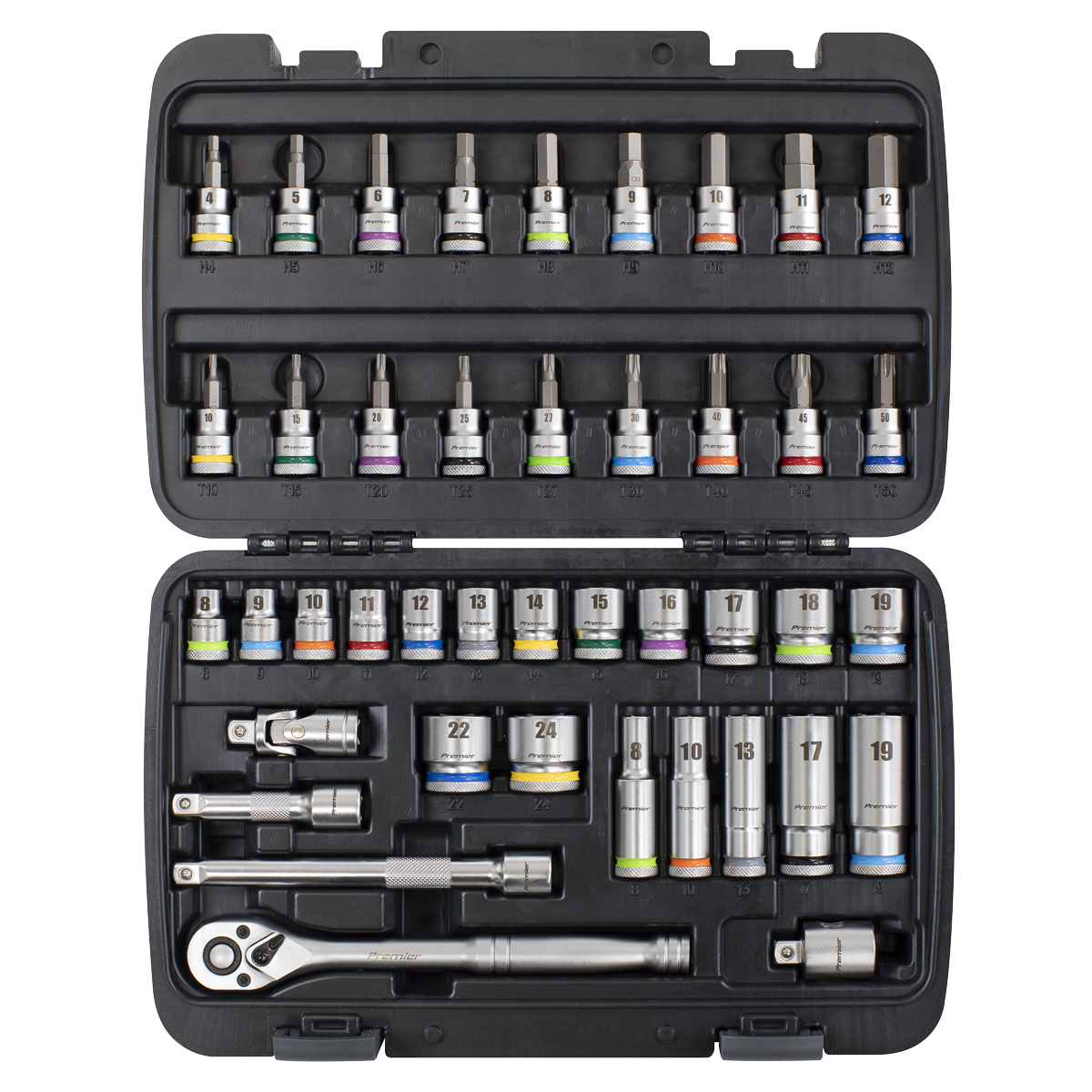 42 Piece Socket & Socket Bit Set 3/8" Square Drive