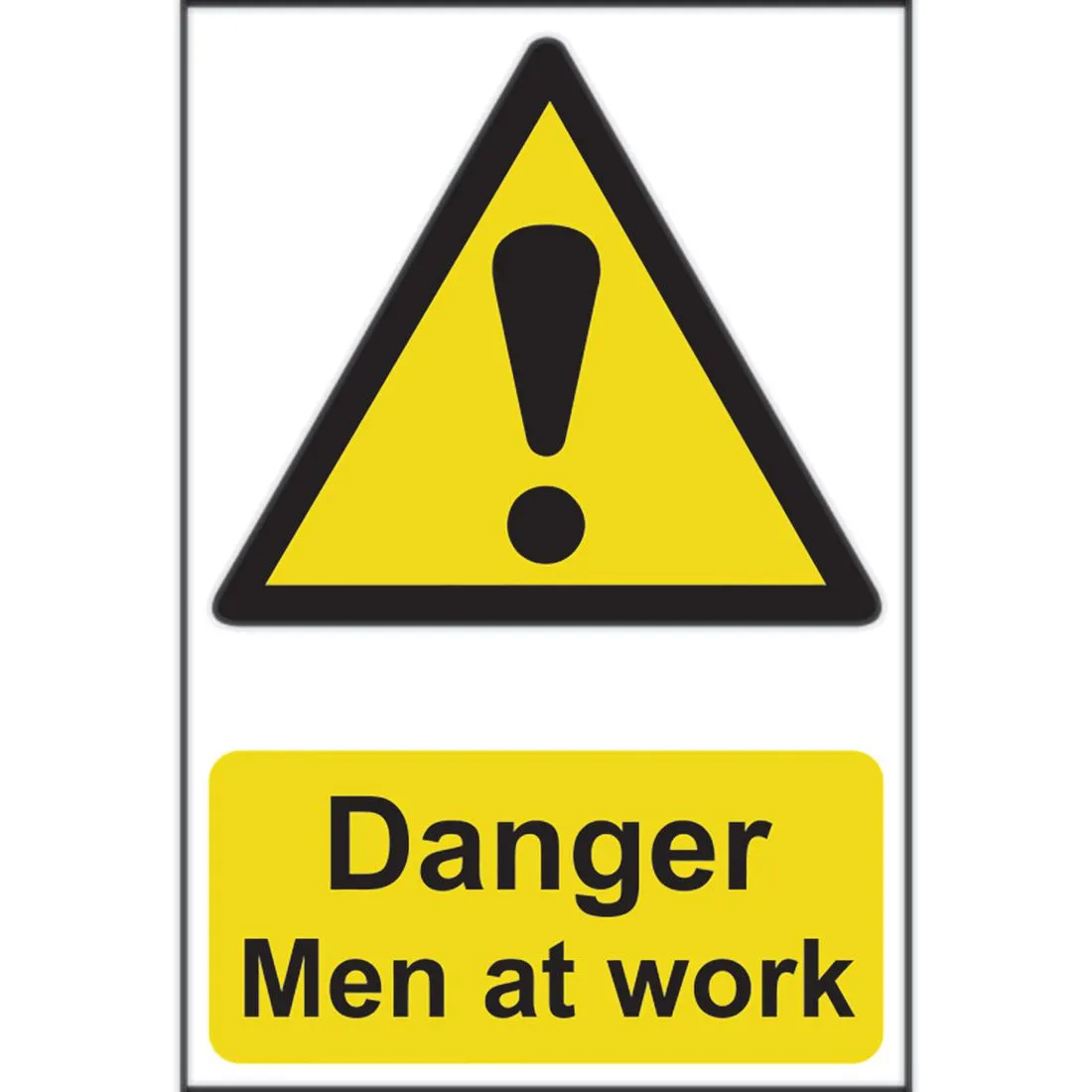 Danger Men At Work Sign 200 x 300mm Self Adhesive