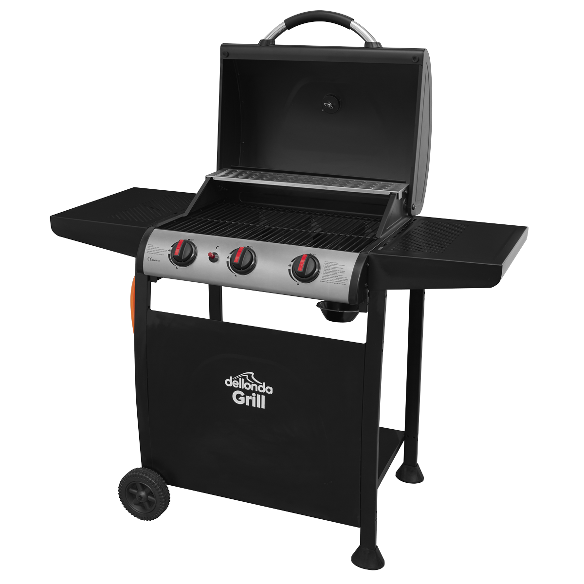 Gas BBQ Grill with Piezo Ignition & Thermometer
